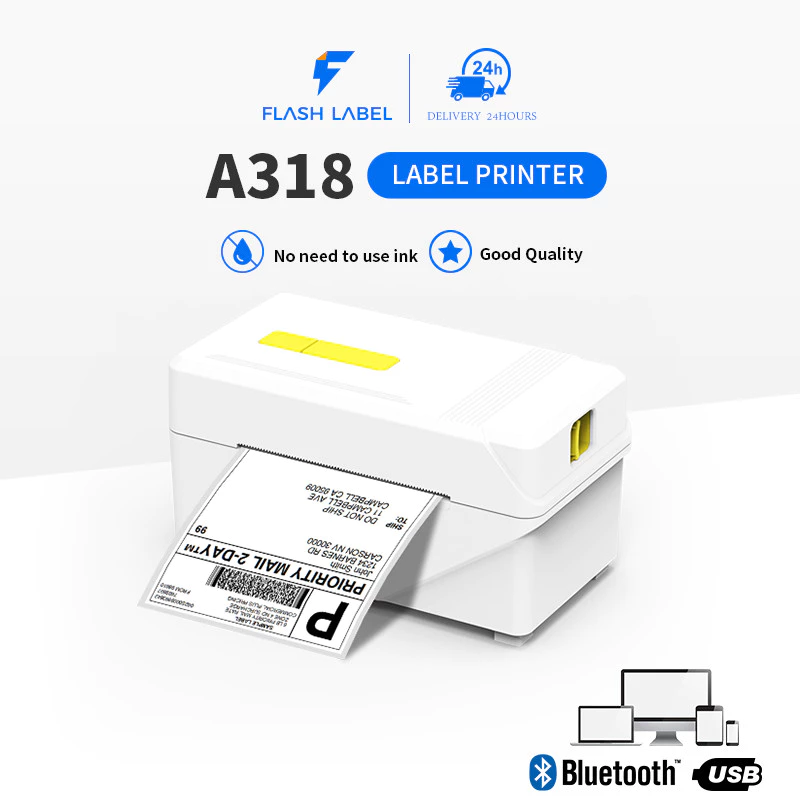 Máy in đơn hàng FlashLabel in từ điện thoại khổ A7 in đơn Shopee,mã vận đơn,phiếu gửi hàng