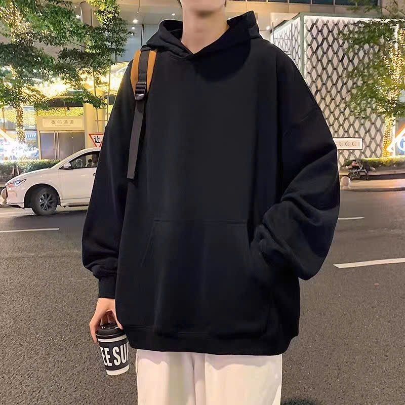 Áo hoodie nỉ mùa đông form nam nữ dáng dài rộng-hodie trơn-