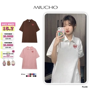 Áo polo nữ form rộng có cổ đẹp chất cotton form unisex PL046 Miucho in Graphic