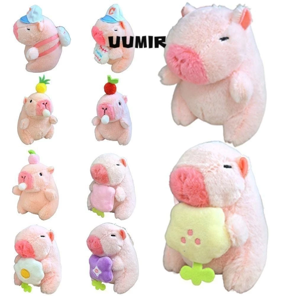 Uumir Sang Trọng Capybara Móc Khóa, Mặt Dây Chuyền Capybara Hoạt Hình Dễ Thương Màu Hồng, Đồ Chơi Kawaii Thú Nhồi Bông Mềm Lông Tơ Búp Bê Động Vật Quà Tặng Sinh Nhật