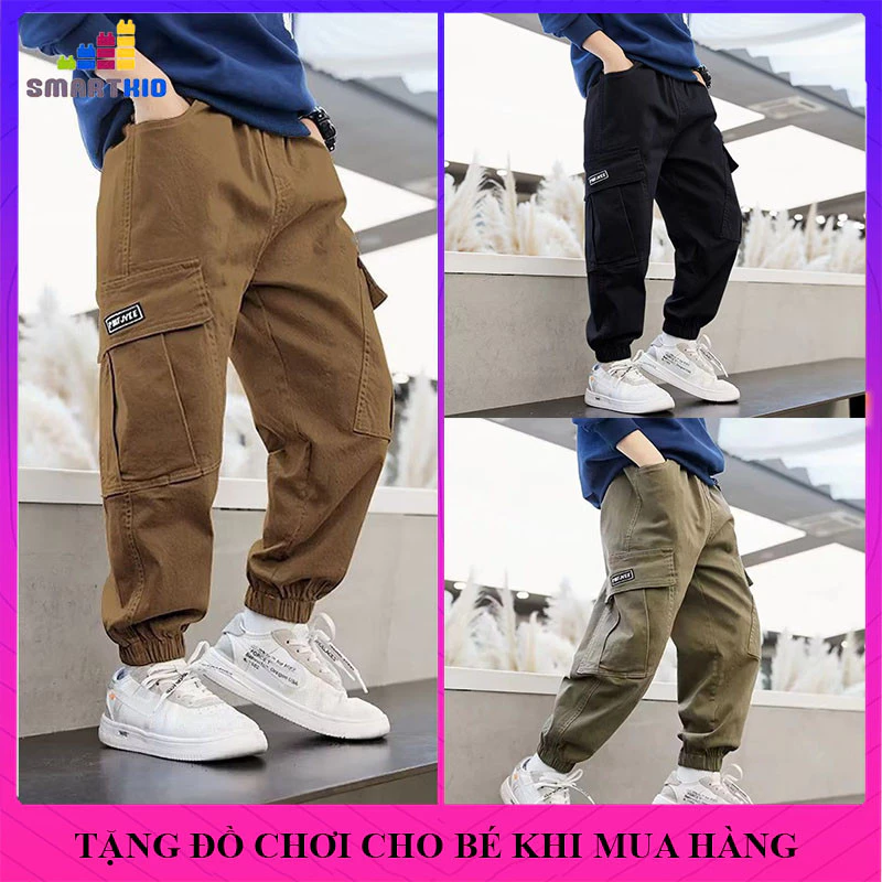 [18-52kg] Quần kaki túi hộp thời trang cho bé trai size nhỡ đại 18-52kg, quần dài kaki bé trai mẫu PMF, quần đi học bé