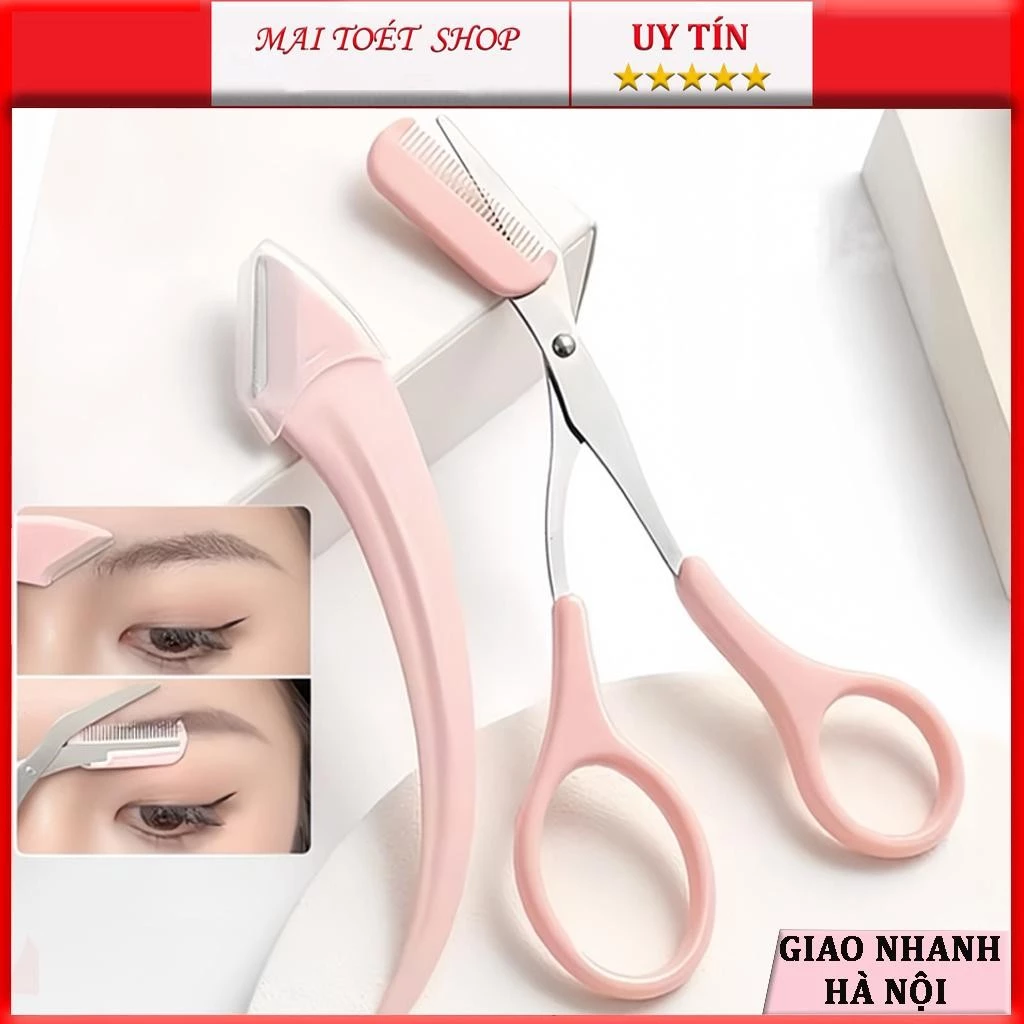 Bộ Dụng Cụ Dao Kéo lược LIVJZ  Dao Cắt Tỉa Lông Mày gồm 3 miếng tiện dụng