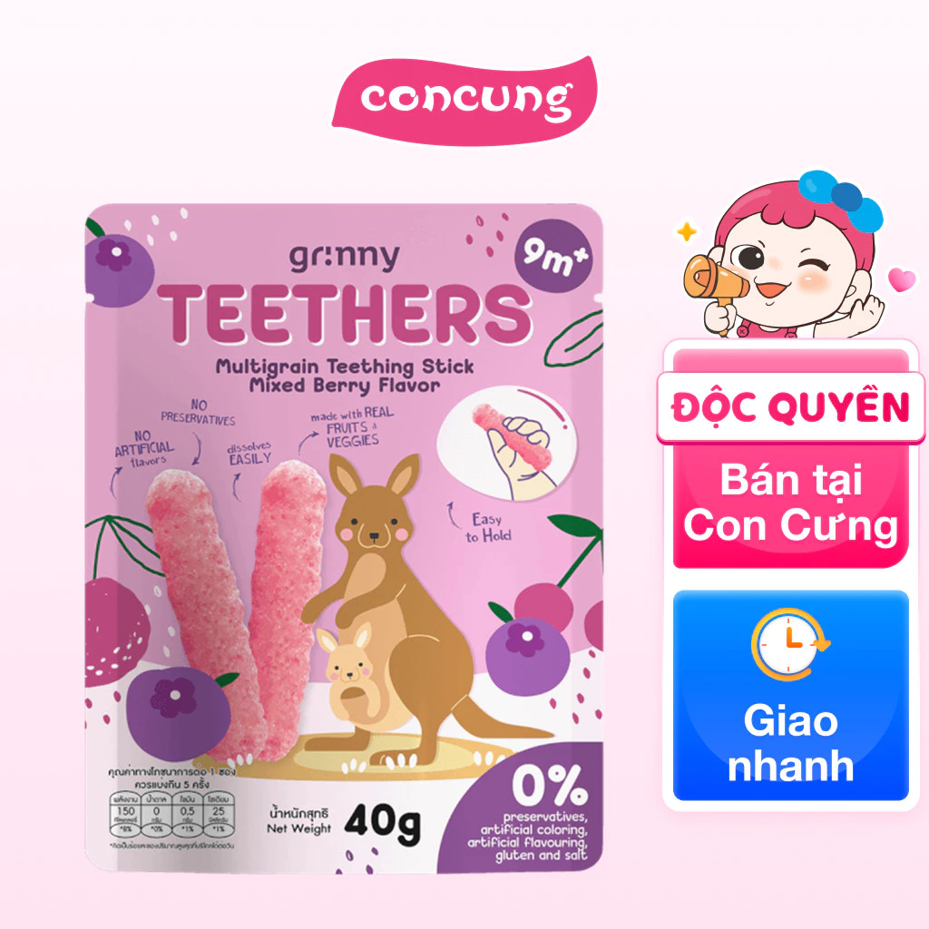 Bánh Gặm Nướu Ngũ Cốc Grinny Vị Quả Mọng Hỗn Hợp