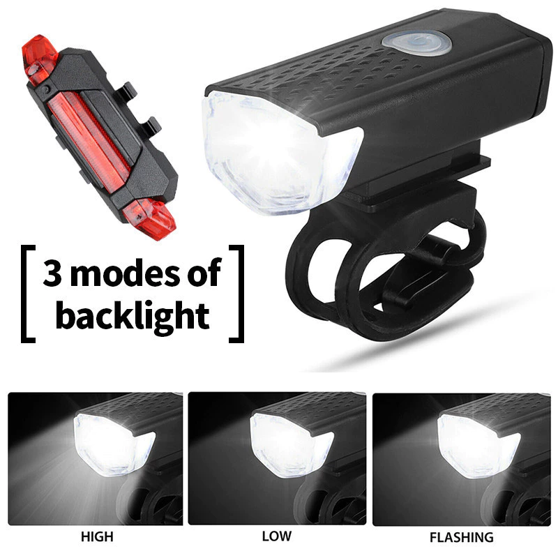 🔥🔥🔥(Combo 2 đèn) Đèn LED tín hiệu gắn đầu và đuôi xe đạp,Đèn pin xe đạp siêu sáng,Đèn LED Xe Đạp Sạc USB Chống Thấm Nước