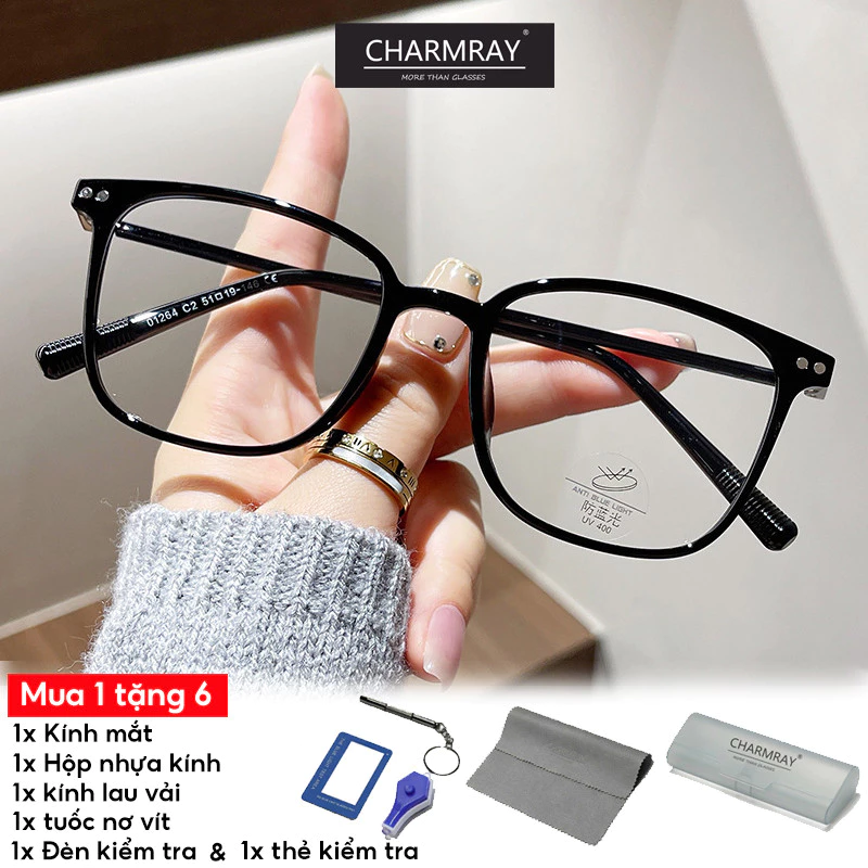 Charmray Hàn Quốc TR90 Kính Mắt Chống Bức Xạ Cho Nữ Kính Chặn Ánh Sáng Xanh