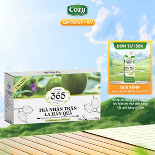 Trà Nhân Trần La Hán Quả Cozy Túi Lọc Thảo Mộc 365 (30gr - 20túi) Đậm Đà Vị Thảo Dược, Thư Giãn Tinh Thần