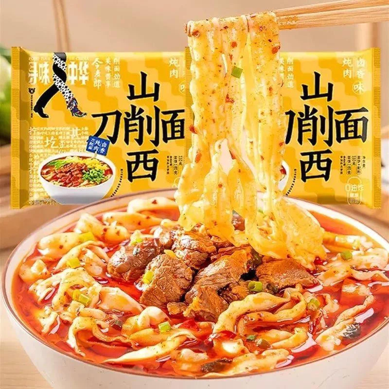 Hôm nay lúa mạch Sơn Tây dao gọt túi chứa kho thơm cà chua cay thịt bò vị mì ăn liền không chiên món ăn Trung Quốc