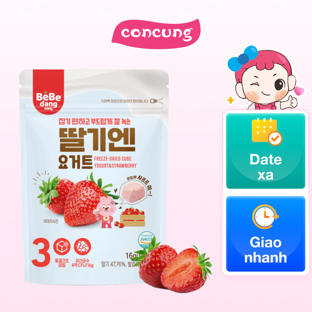 Sữa Chua Sấy Bebedang Vị Dâu Tây