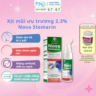 Xịt Mũi Ưu Trương 2.3% Stemarin Fito Junior, Giúp Thông Thoáng, Ngừa Viêm Mũi Xoang, An Toàn Cho Bé, Lọ 70ml