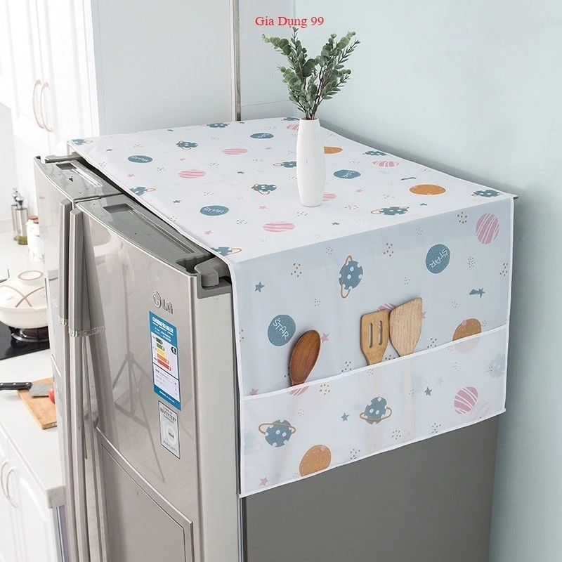 Tấm Phủ Tủ Lạnh, Máy Giặt Có Ngăn Để Đồ - Tấm Che Tủ Lạnh Chống Bụi, Chống Thấm Nước