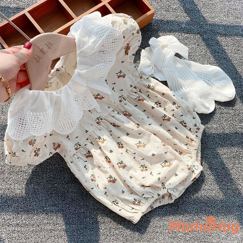 Mùa Hè 2026 Cho Bé Gái Trang Phục Phong Cách Công Chúa Áo Liền Quần Nhẹ Body Hợp Thời Trang ins Quần Áo Sơ Sinh Mặc Thường Ngày Dễ Thương Phong Cách Hàn Quốc Thoáng Khí Bộ Mùa Hè