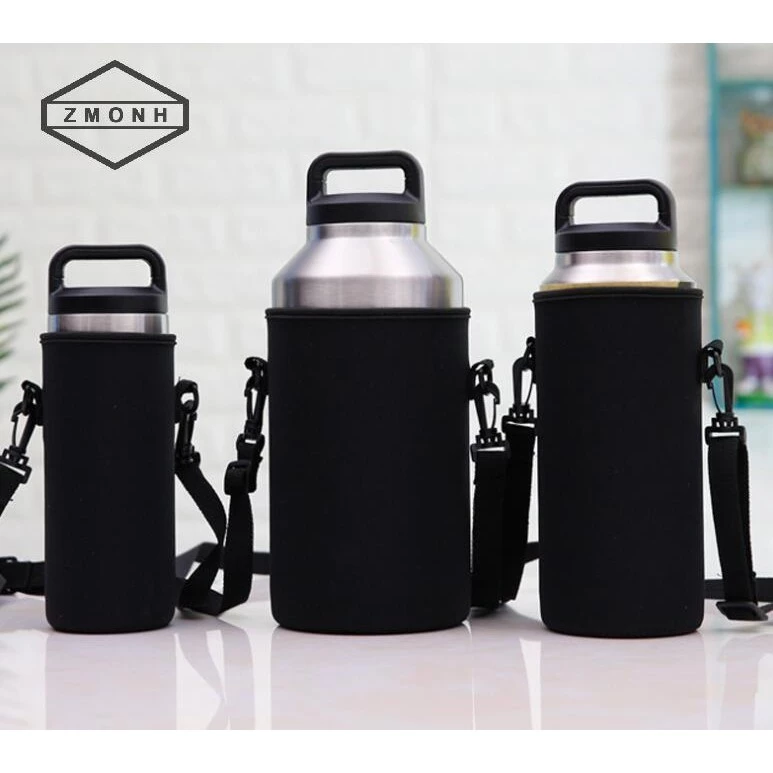 Zmonh 1x Neoprene Chai Nước Tàu Sân Bay Cách Nhiệt Cốc Túi Đựng Túi Có Dây Đeo * Mới