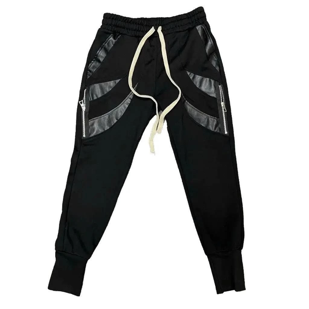 Quần Nỉ Jogger Nam VÁ DA 2 Bên Quần Form Siêu Đẹp Cao Cấp - Quần Nỉ Dài Nam Form Dáng Đơn Giản Menswear Pants