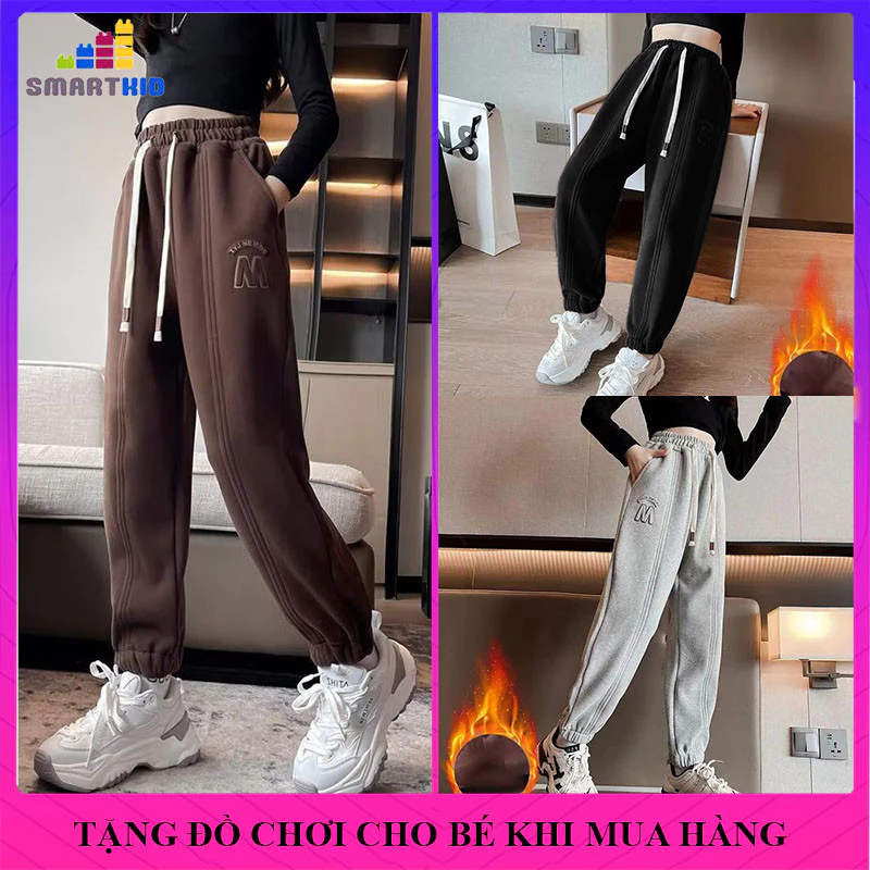 [18-52kg] Quần bé gái, quần nỉ nữ mùa thu đông từ 6-15 tuổi, quần dài cho bé gái mẫu M chất nỉ dày cho trẻ em