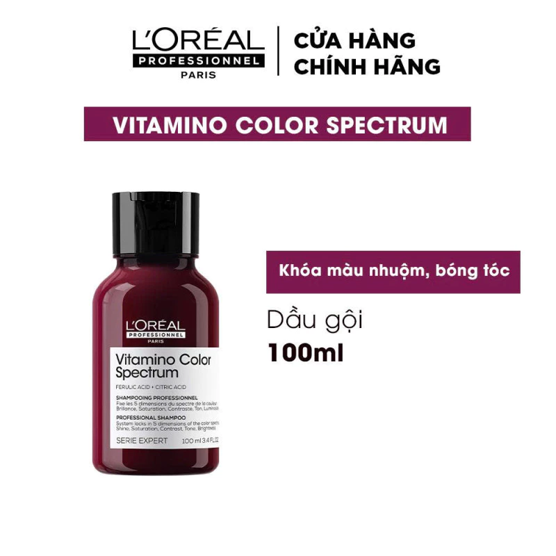 [GIFT] Dầu gội khóa màu 5D chuyên nghiệp giúp khóa màu nhuộm, bóng tóc Vitamino Color Spectrum L'Oreal Professionnel 100