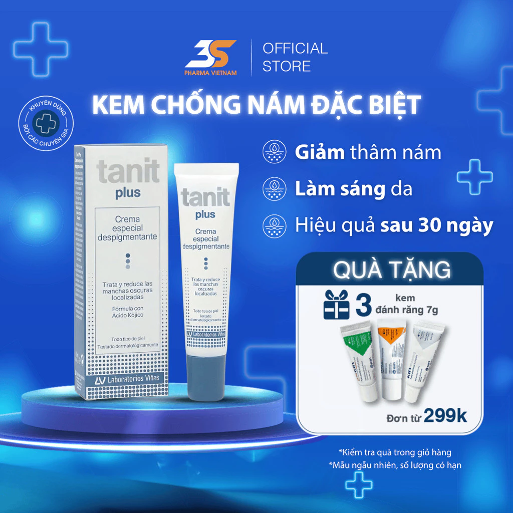 Kem Chống Nám Đặc Biệt Tanit Plus Giảm Nám, Mờ Thâm, Tàn Nhang, Đồi Mồi, Đốm Nắng, Tuýp 15ml.