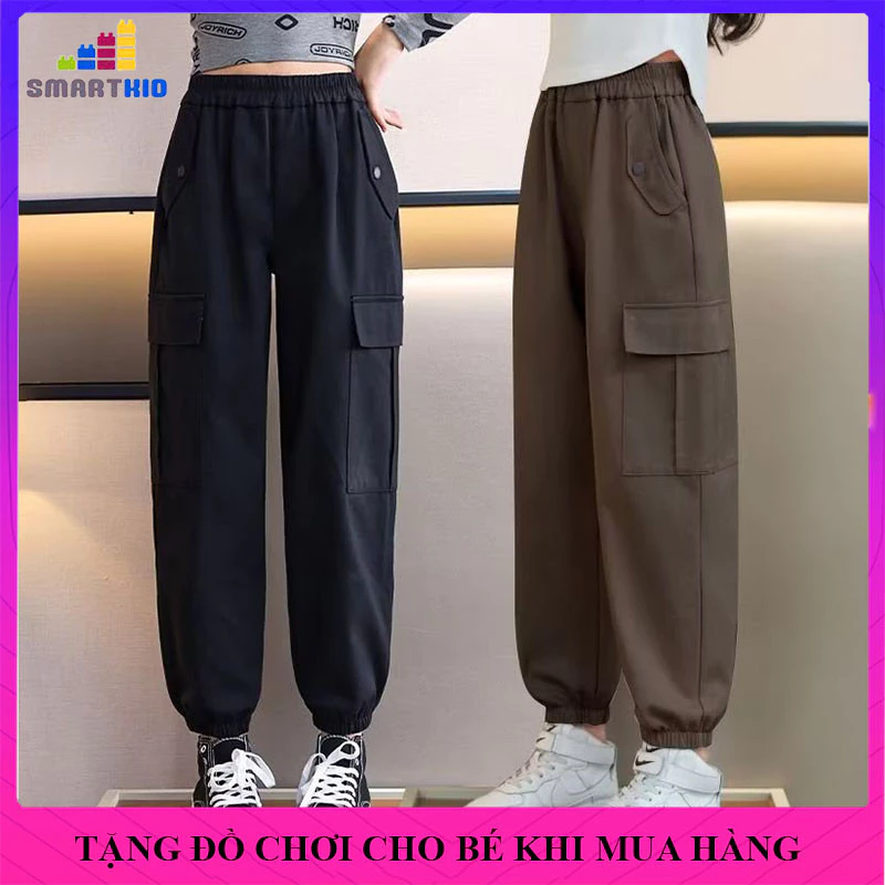 [18-52kg]Quần bé gái, quần dài thu đông cho bé gái chất liệu nỉ dày dặn, quần thời trang túi hộp, quần nỉ dài mẫu TT