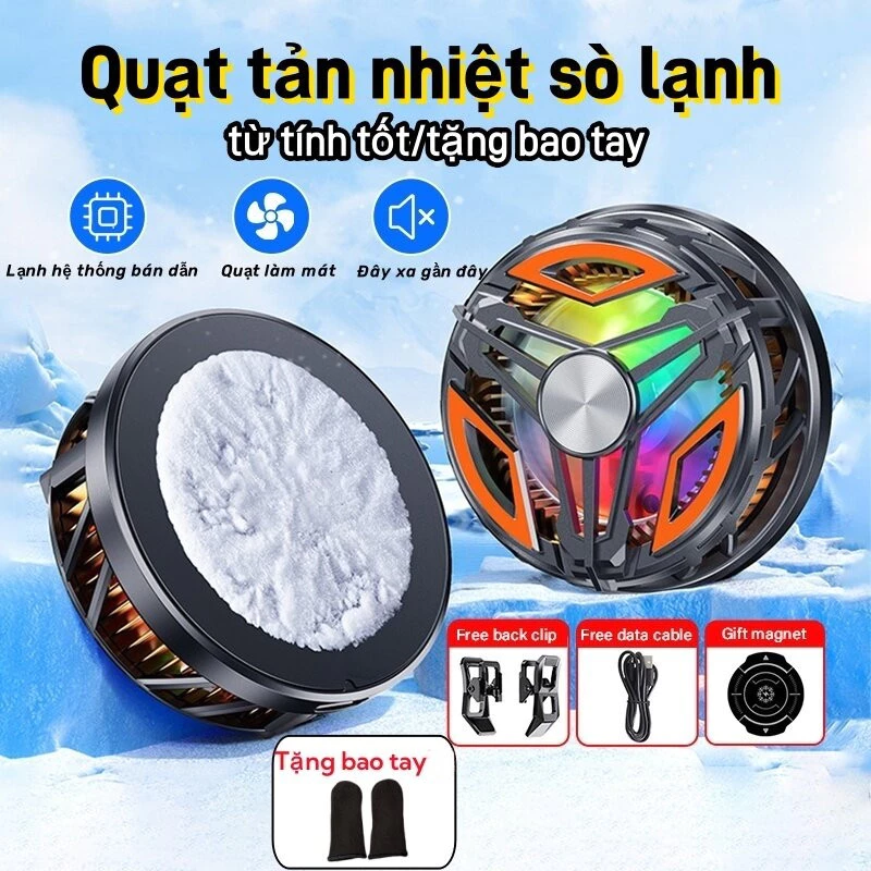 Quạt tản nhiệt điện thoại sò lạnh GT31,nam châm từ tính led gaming cho streamer livestream làm mát nhanh chiến game