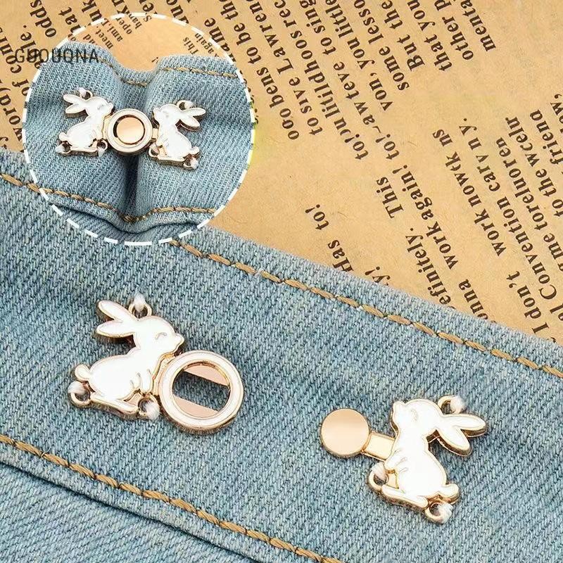 Guouqna Có Thể Tháo Rời Thắt Lưng Khóa Vô Hình Snap Nút Cài Áo Trang Sức Jean Quần Quần Quần Áo Thắt Lưng Dây Thắt Lưng Điều Chỉnh Dụng Cụ GUOUqna
