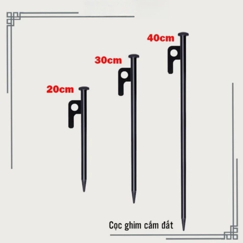 Cọc đinh neo dựng lều cắm trại dài 20cm/ 30cm/ 40cm thép carbon đinh ghim cắm đất dựng lều dã ngoại-TOOLIX