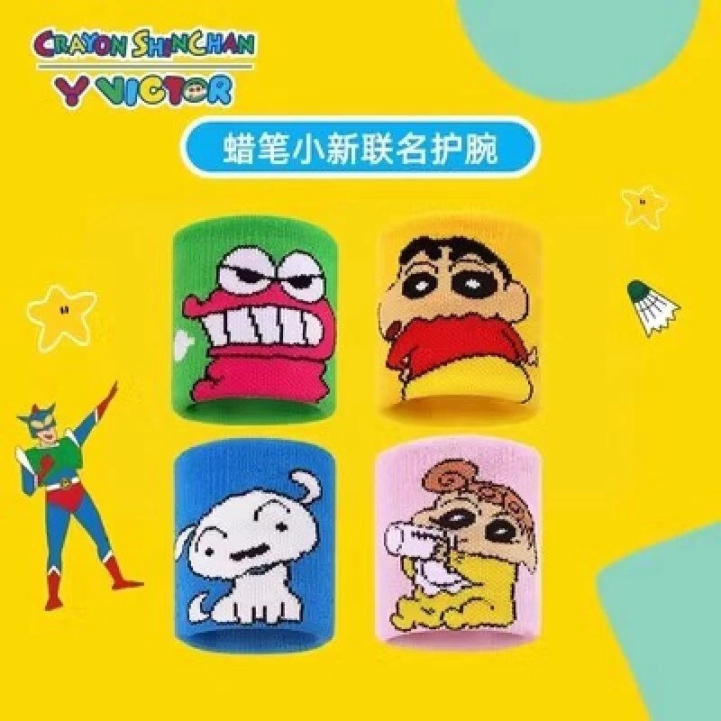 Thời trang mới [2 chiếc] VICTOR Crayon Shin Chan Dây đeo cổ tay thể thao chung Thiết bị bảo vệ thể dục, thấm mồ hôi SP-408CS