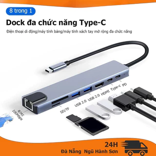 RLY 8 trong 1 USB C HUB Sạc nhanh HDMI Bộ chuyển đổi USB C Đầu đọc thẻ Type C Bộ chuyển đổi HDMI 87W