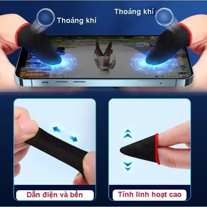 Găng tay trò chơi PUBG, FF, Găng tay Liên minh huyền thoại, Găng tay chống mồ hôi, Siêu nhạy cảm, Độ đàn hồi tốt, Sản phẩm chính hãng