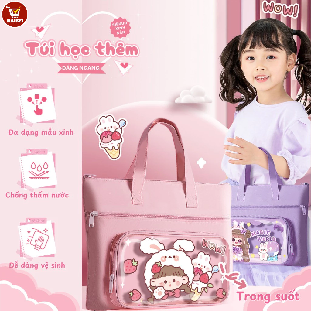 Cặp học sinh ba ngăn chất lượng cao dành cho trẻ em, cặp học sinh dự phòng cho trẻ em, nhiều họa tiết hoạt hình