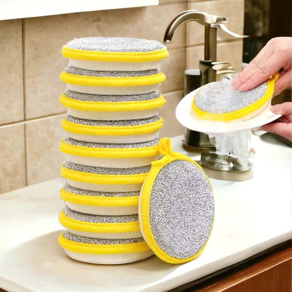 Combo 4 Miếng Rửa Chén Bát 2 Mặt, Miếng Chà Xoong Nồi Chảo, Dụng Cụ Vệ Sinh Nhà Bếp  Nội Dung