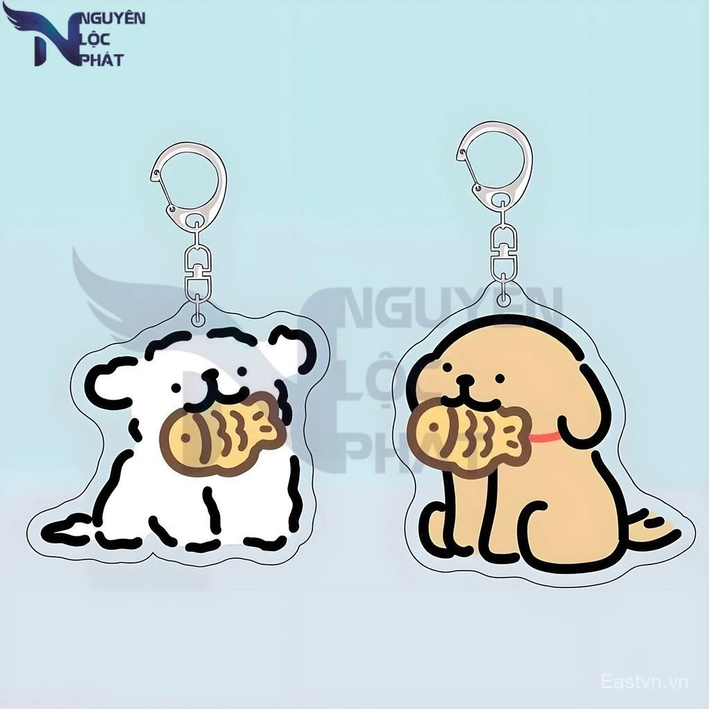 [Móc khóa] Móc khóa hình con chó con, túi đeo Mặt dây chuyền cặp đôi thích hợp ins, Mặt dây chuyền đôi, nlp