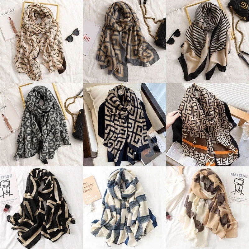 180*75cm Khăn choàng cotton lanh phong cách Hàn Quốc mùa xuân hè mới, khăn choàng mỏng mượt, khăn tắm chống nắng ngoài trời cho phụ nữ