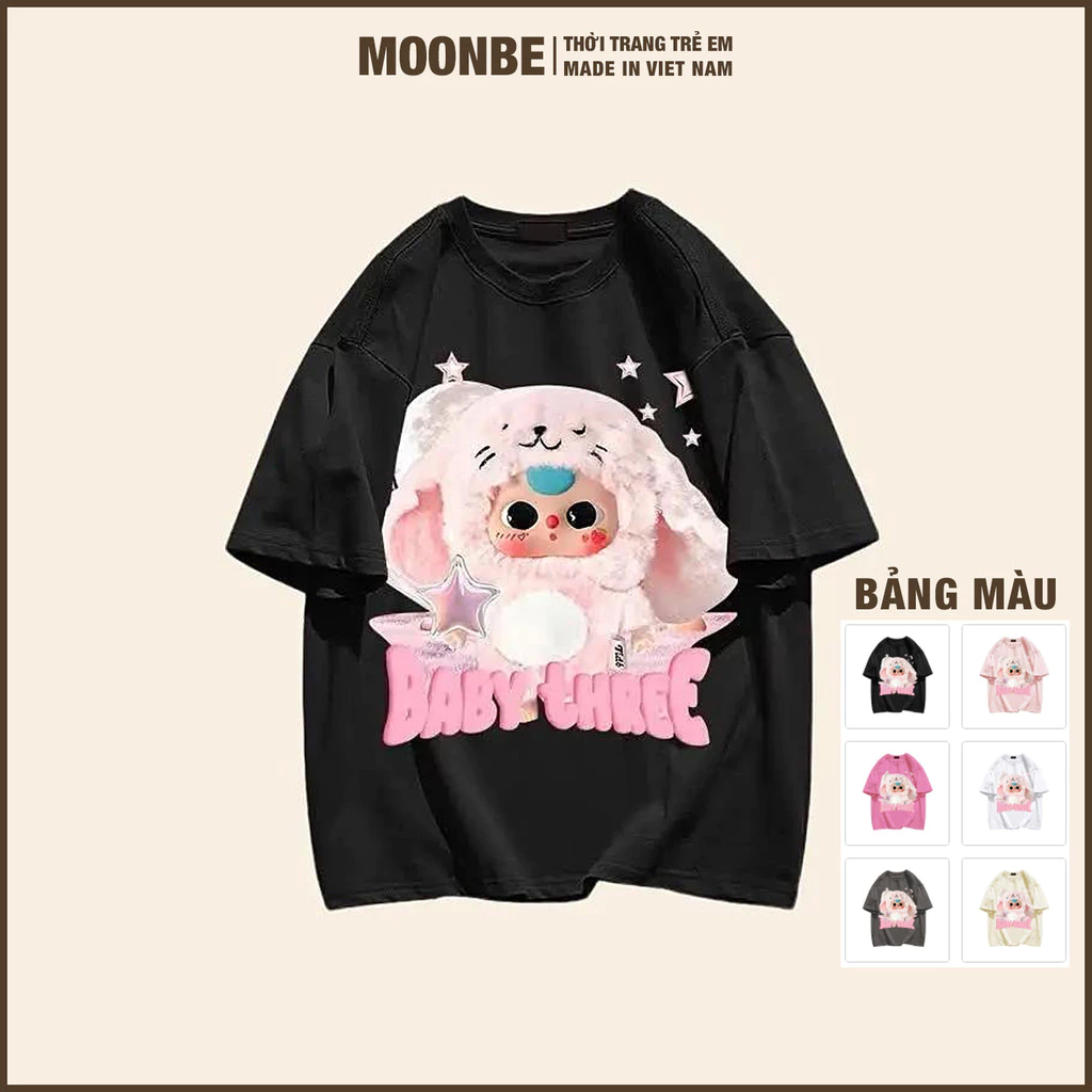 [Size 6-65kg] Áo Thun Cho Bé Gái V2 Cotton In Hình BABY THREE Có Big Size 60kg Thời Trang Trẻ Em MOONBE Áo Phông V2