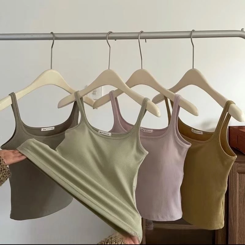 [AB25][LOẠI I] Áo Hai Dây Thun Tăm Cotton Có Mút Thông Hơi Kiểu Dáng Trẻ Trung Cho Nữ Top