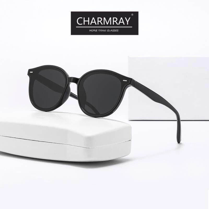 CHARMRAY Kính râm gọng tròn phân cực dành cho nam và nữ Thời trang lái xe ngoài trời chống tia cực tím