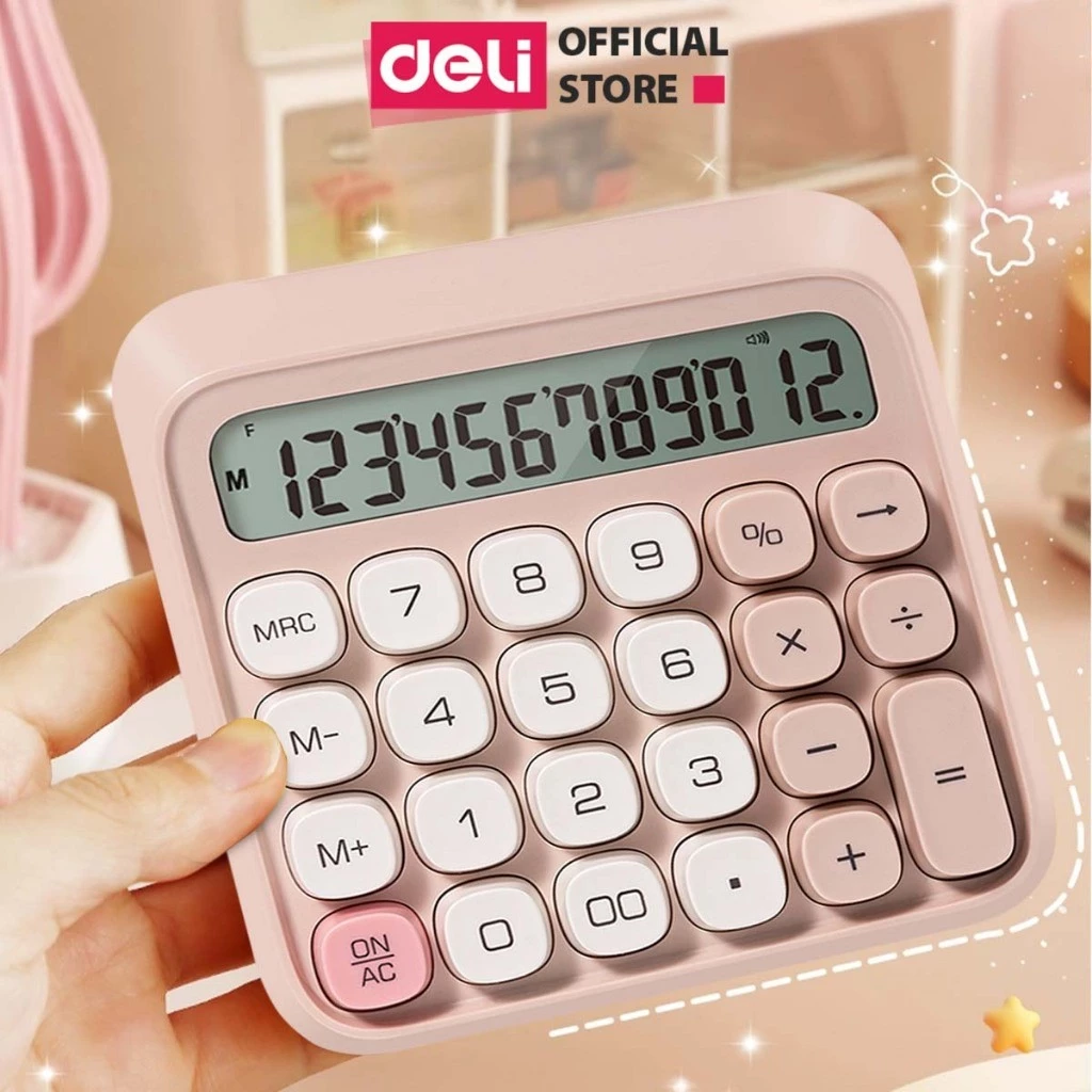 Máy Tính Để Bàn 12 Số Thiết Kế Mới Deli Máy Tính Cầm Tay Màn Hình LCD Chất Lượng Cao Dùng Cho Văn Phòng