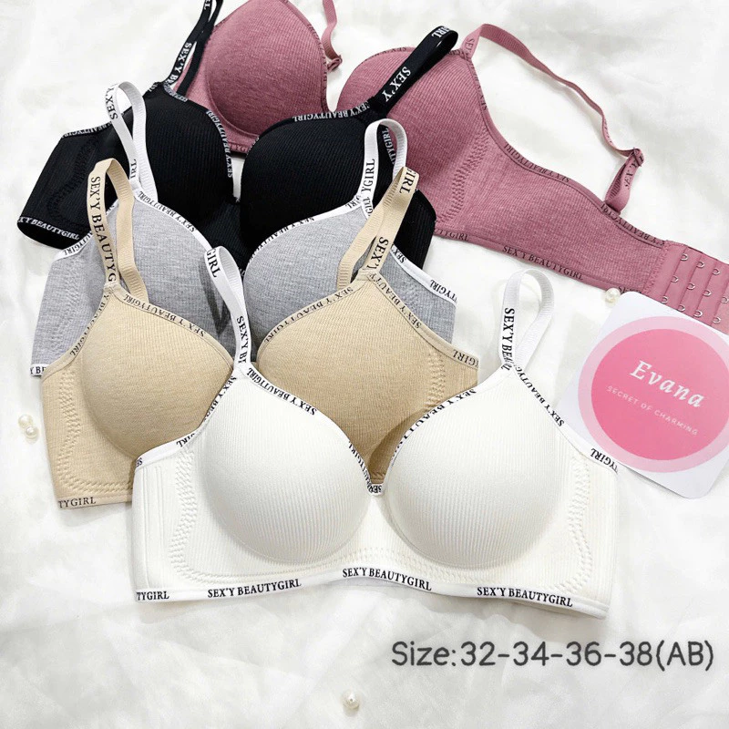 [HÀNG ĐẸP/SIZE 32-38][MÚT 5cm/3cm] Áo Lót Nữ Su Phối Cotton Không Gọng Mềm Mại Thoải Mái Nâng Đẩy Vòng 1 Vikam EVA502