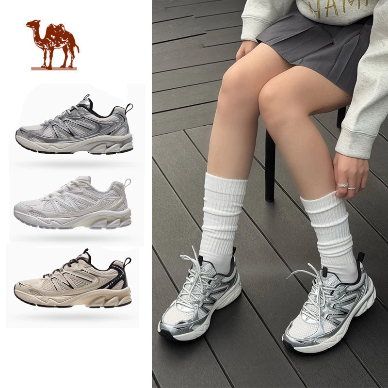 CAMEL CROWN  Giày chạy bộ giảm xóc nam và nữ Lưới thoáng khí Giày thông thường tăng chiều cao