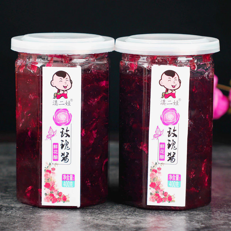 Mứt hoa hồng Vân Nam từ mật ong hoa hồng hũ 400gr mứt hoa pha trà làm bánh