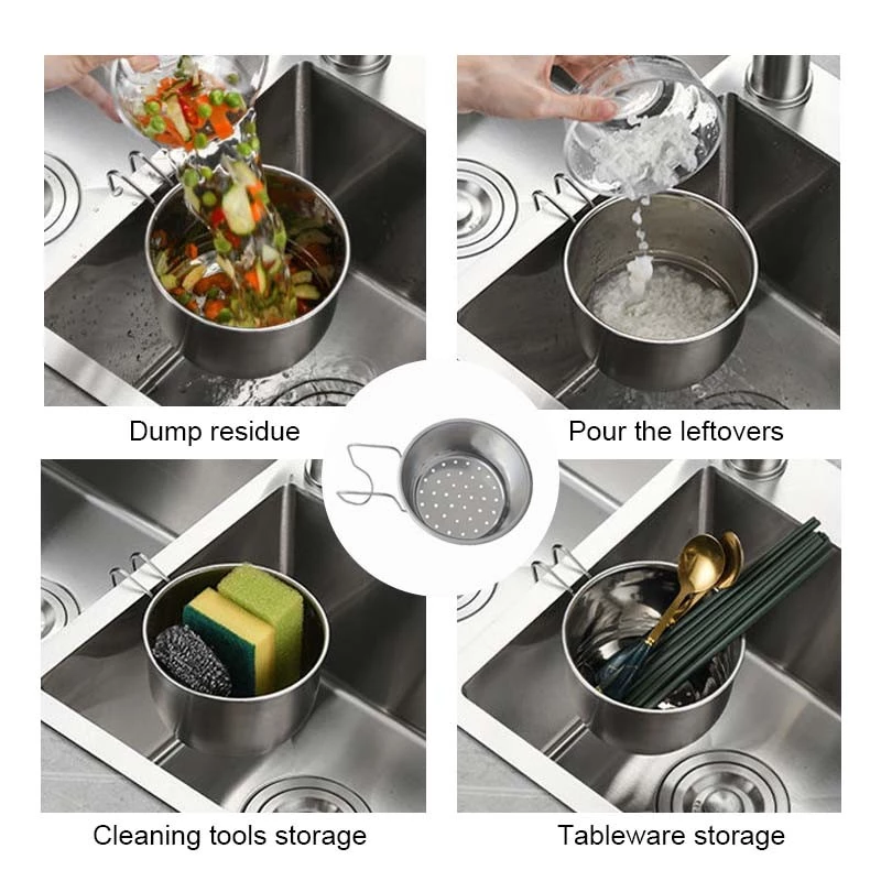 🏵️🏵️Giỏ Lọc Rác Bồn Rửa Bát Inox Cao Cấp Treo Bồn Tiện Lợi -Đồ Lọc thức ăn thừa, rác-Có quai gác bồn hình tròn tiện lợi
