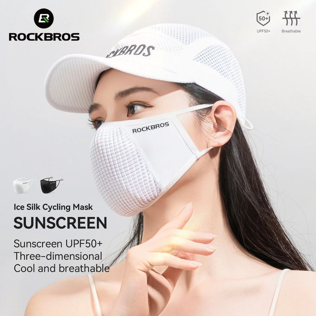 Rockbros Ice Silk Mask Handing Ear Mặt nạ chống nắng Chạy mặt nạ câu cá nạ đi xe đạp Đường bộ Bảo vệ tia cực tím Mặt nạ thoáng khí Unisex