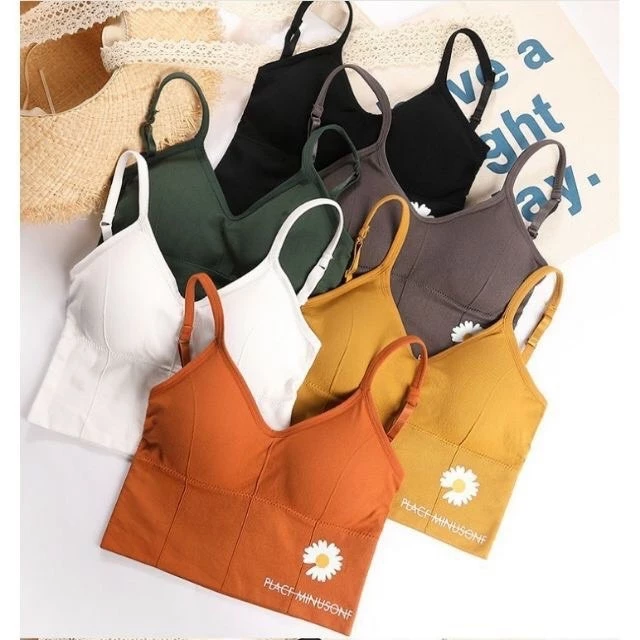 Áo bra tập gym, áo ngực cotton có mút ngực mềm mại hoa cúc  AB/121