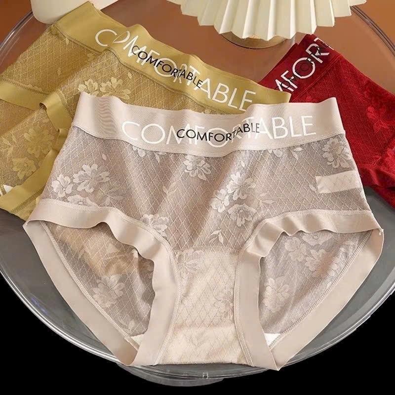 [QR56] Combo 5 Quần Lót Ren Lưới Hoa Viền Su Cạp Vừa Thoáng Mát Sexy Cạp Chữ Comfortable Nữ