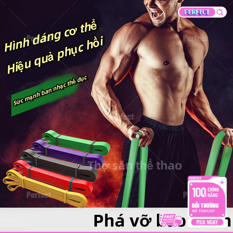 😊Dây kháng lực power band tập yoga gym tập tay chân toàn thân, dây thun cao su đàn hồi trợ lực kéo