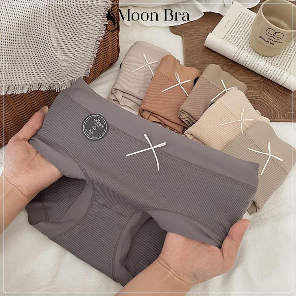 [QC59] Quần Lót Cotton Tăm Kháng Khuẩn Cao Cấp Siêu Thấm Hút Đính Nơ Dễ Thương Freesize Cho Nàng Từ 40-60Kg