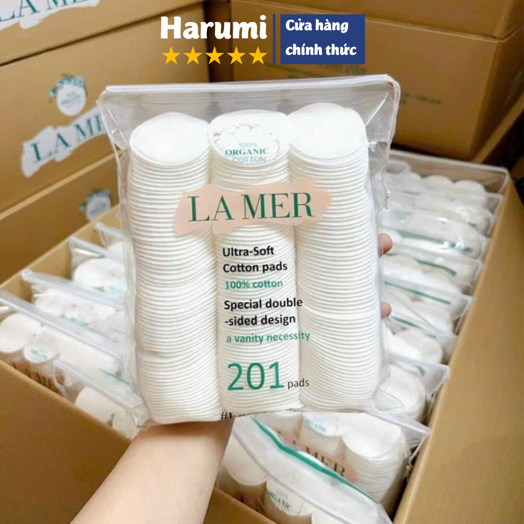 [Hàng Loại 1] Bông Tẩy Trang Lamer 201 Miếng - Cotton Siêu Mềm Dai, Không Kích Ứng