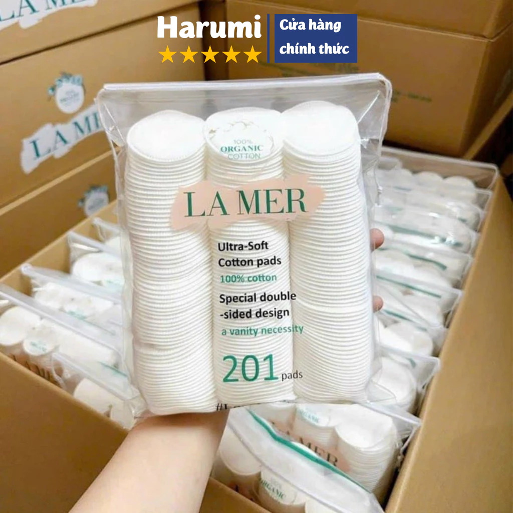 [Hàng Loại 1] Bông Tẩy Trang Lamer 60/120/201 Miếng - Cotton Siêu Mềm Dai, Không Kích Ứng