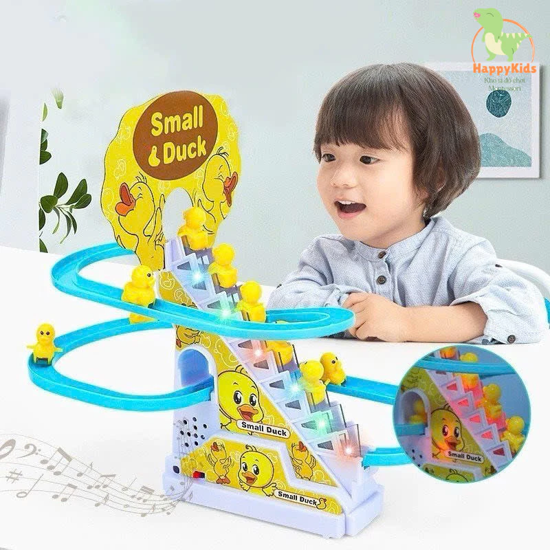 Đồ Chơi Trẻ Em Vịt Vàng Leo Cầu Thang Ngộ Nghĩnh Có Nhạc Và Đèn