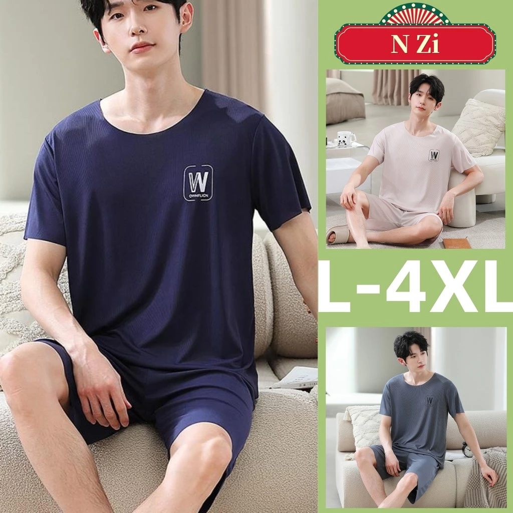 L-4xl Bộ Đồ Ngủ Nam Modal Bộ Đồ Ngủ Mùa Hè Tay Ngắn Đồ Ngủ Người Cotton Phong Cách Đơn Giản Plus Kích Thước Loungewear Mỏng