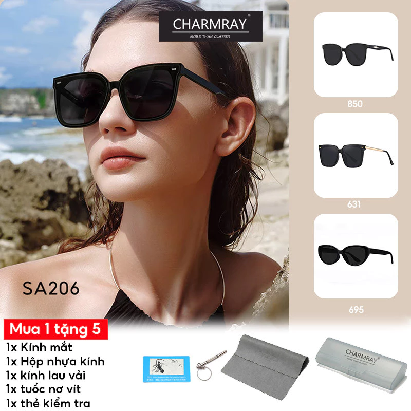 Charmray Kính râm phân cực thời trang dành cho nam và nữ Chống tia cực tím