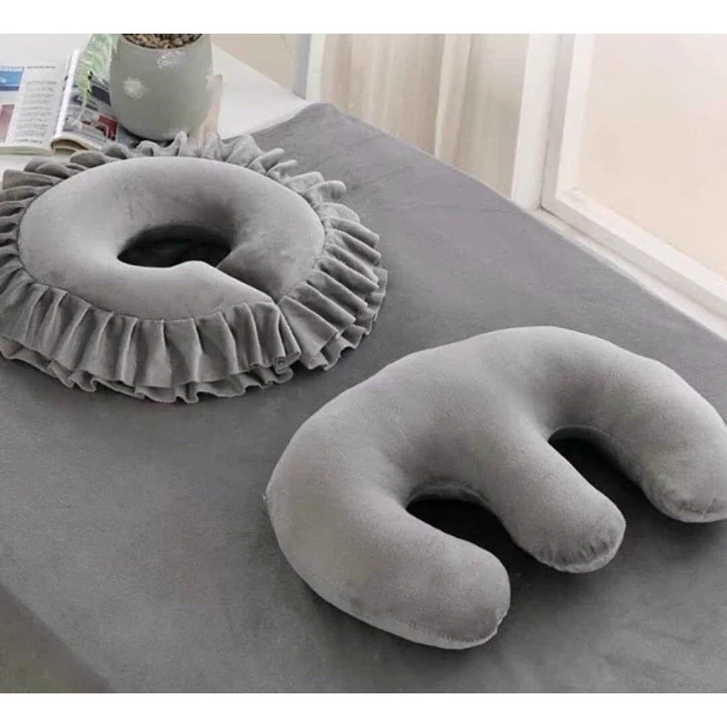 M1 Gối úp mặt massage, gối úp ngực spa vải nhung nhám vân hoa mềm mịn, đường may cẩn thận Loại 1 M2